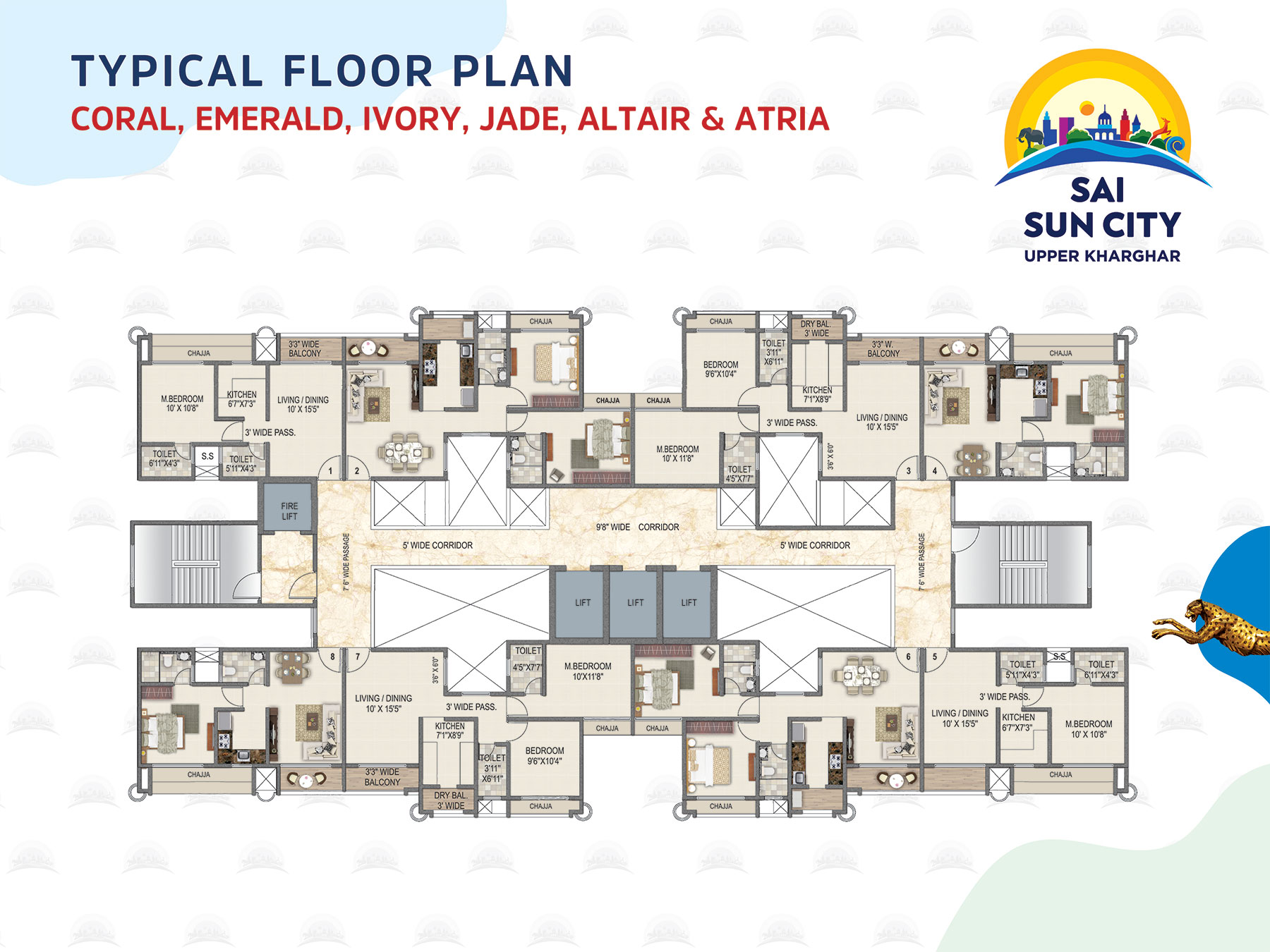 Typical Floor Plan - Coral, Emerald, Ivory, Jade, Altair & Atria